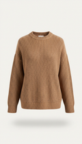 Sandstone Ribbed Knit Sweater