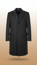 Men's Deep Charcoal Wool Overcoat